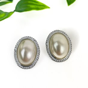 Silberfarbene Vintage Ohrclips