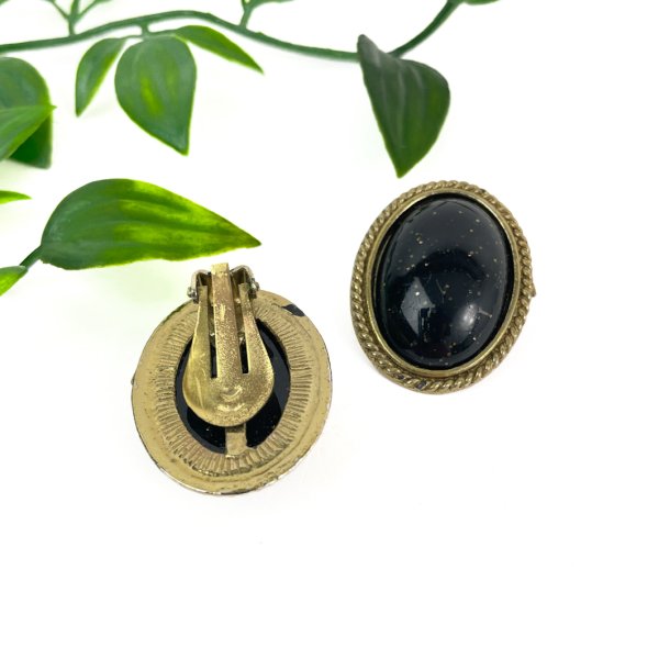 Schwarze Vintage Ohrclips