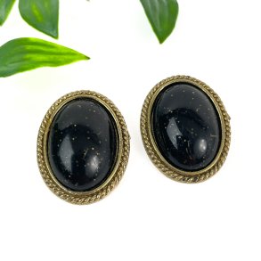 Schwarze Vintage Ohrclips