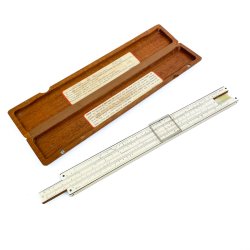 Retro regnestok i etui