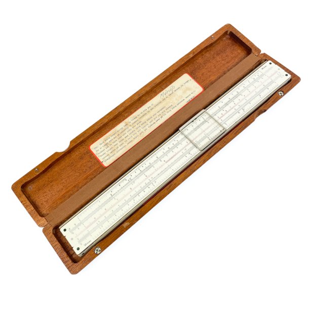 Retro regnestok i etui