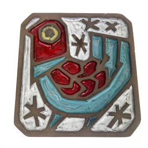Dekorativ Abbek�s retro keramikrelief