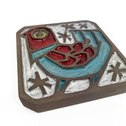 Dekorativ Abbek�s retro keramikrelief