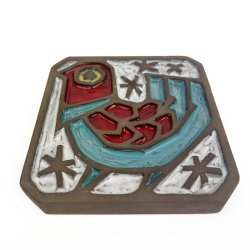 Dekorativ Abbek�s retro keramikrelief