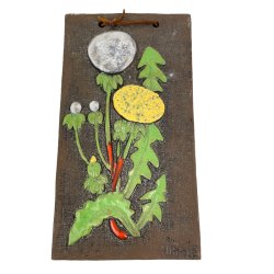 Svensk Ninnie retro keramikrelief