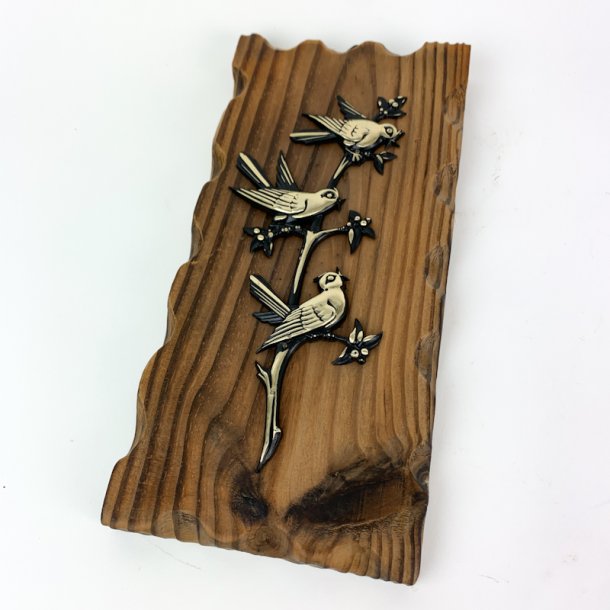 Vintage fugle v�grelief tr�