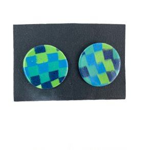 Vintage Ohrstecker in Blau und Grn