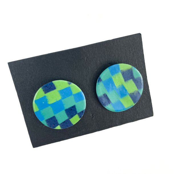 Vintage �restikker i bl� og gr�n