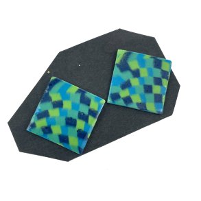 Vintage Ohrstecker in Blau und Grn