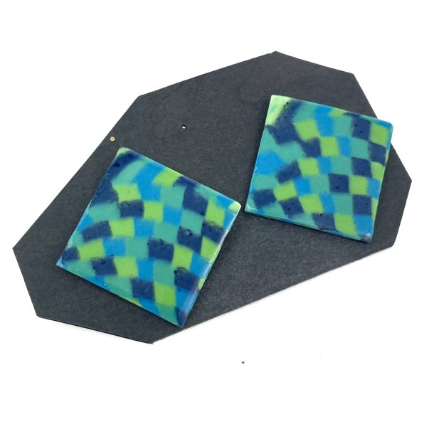 Vintage �restikker i bl� og gr�n