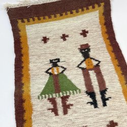 Naturfarbenes Kelim-Teppich, 75 x 50 cm