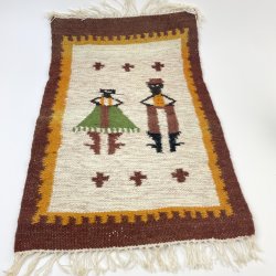 Naturfarbenes Kelim-Teppich, 75 x 50 cm