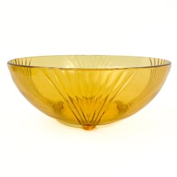 Bernsteinfarbene Vintage-Glasschale