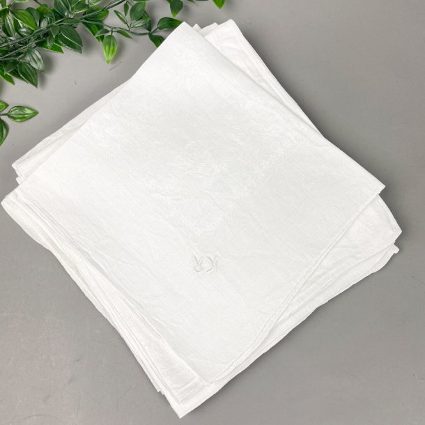 Otte damask mundservietter med monogram