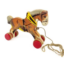 Altes Spielzeug-Holzpferd.