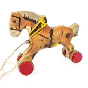 Altes Spielzeug-Holzpferd.