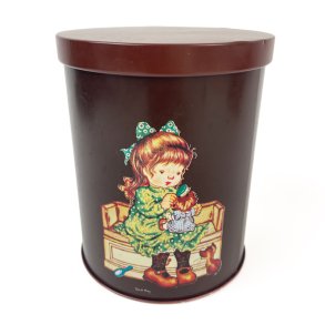 Retro-Kchendose mit Mdchenmotiven.