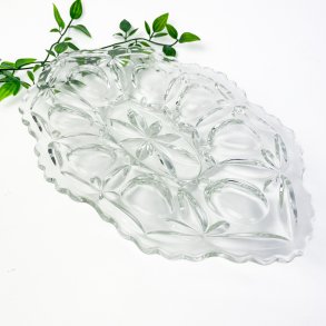 Vintage Glasplatte mit Muster  lnglich