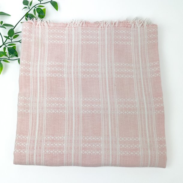 Rosa Retro-Tischdecke mit Fransen  120 x 120 cm