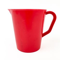 Kleine rote Retro-Kanne