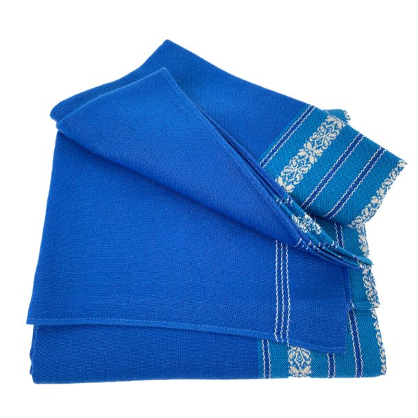 Knigsblaue Retro Tischdecke mit Bordre  190 cm