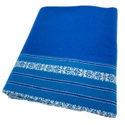 Knigsblaue Retro Tischdecke mit Bordre  190 cm