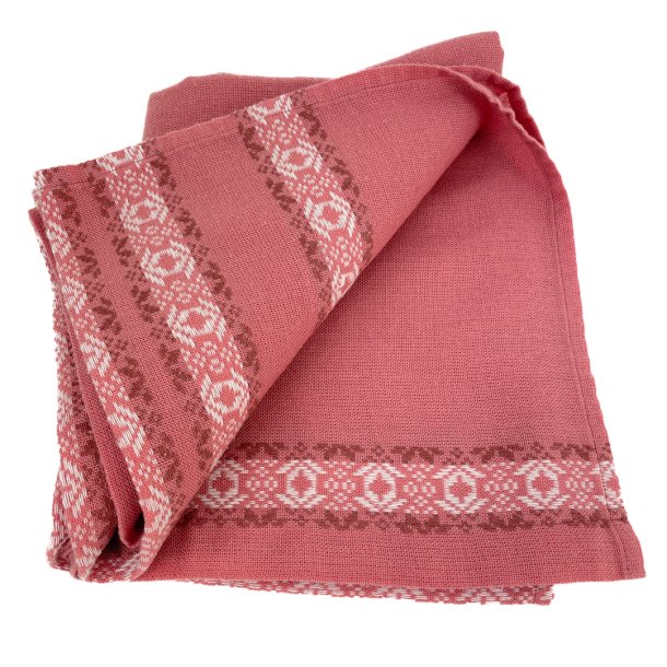 Rosa Retro Tischdecke mit Bordre  170 cm