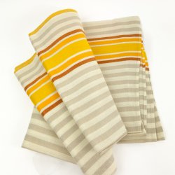 Beige Retro Tischdecke mit Streifen  220 cm