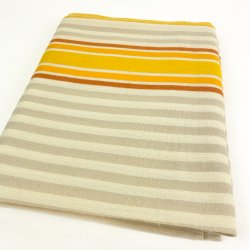 Beige Retro Tischdecke mit Streifen  220 cm