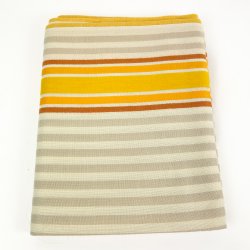 Beige Retro Tischdecke mit Streifen  220 cm