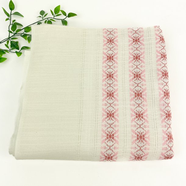 Lys retro dug med rosa bort  240 cm