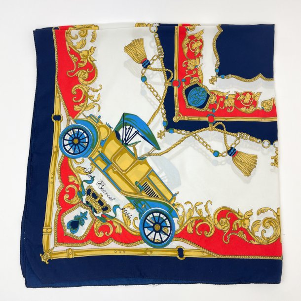 Vintage satin trklde med bilmotiv