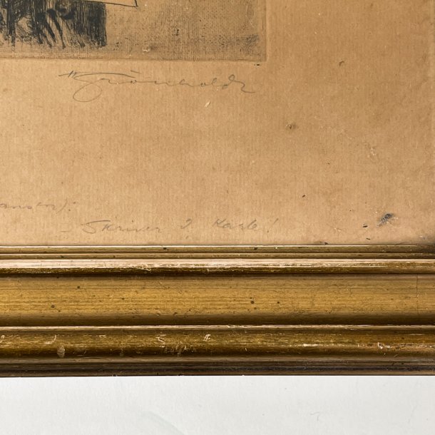 Antike Zeichnung des Schauspielers Rasmus Christiansen