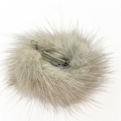 Vintage broche med pels og rhinsten