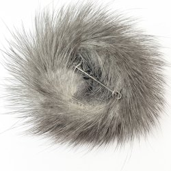 Vintage broche med pels og rhinsten