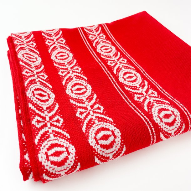 Rd retro dug med vvet bort  270 cm