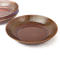 Retro tiefer Teller in Brauntnen