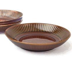 Retro tiefer Teller in Brauntnen