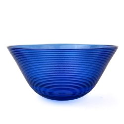 Retro glassk�l med rillet m�nster � 28 cm