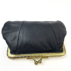 Schwarzer Vintage-Geldbeutel aus echtem Leder