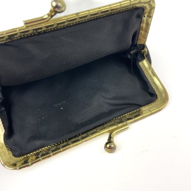 Schwarzer Vintage-Geldbeutel aus echtem Leder