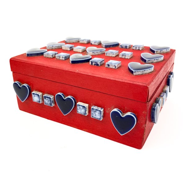 Retro-Schmuckkstchen aus Holz und Porzellan