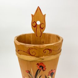 Antiker Regenschirmstnder aus Eichenholz.