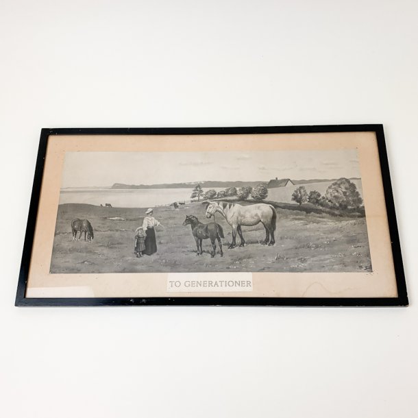 Antike Zeichnung - Zwei Generationen