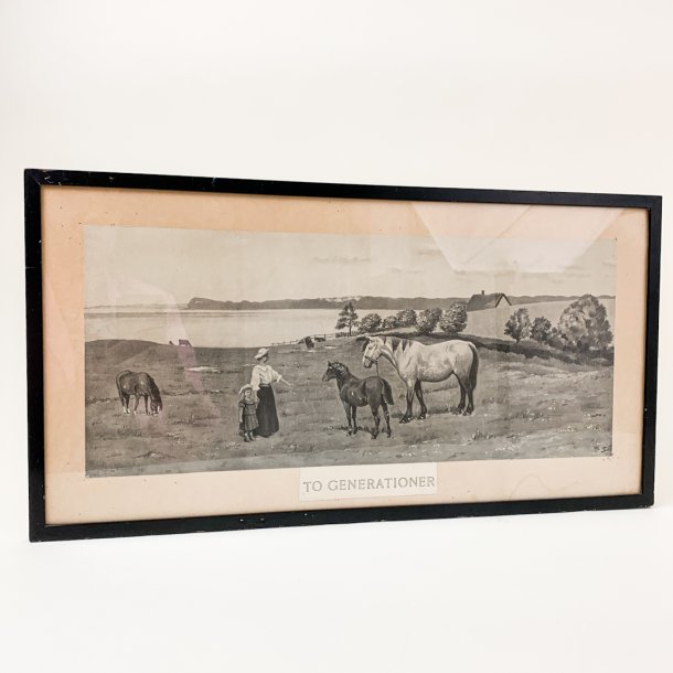 Antike Zeichnung - Zwei Generationen