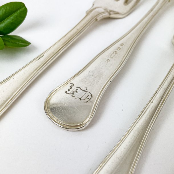 Doppelt geriffelte Silbergabel Cohr