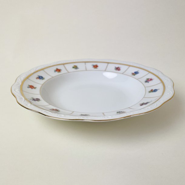 Dyb vintage tallerken med sm� blomster