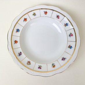 Dyb vintage tallerken med sm� blomster