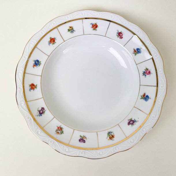 Dyb vintage tallerken med sm blomster