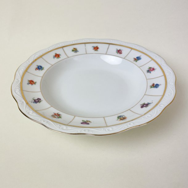 Dyb vintage tallerken med sm� blomster